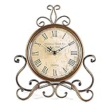 HZDHCLH Roman Table Clocks Silent Non Ticking Roman Retro Art Desk Clock for Living Room Bedroom Office（28 cm Height ）