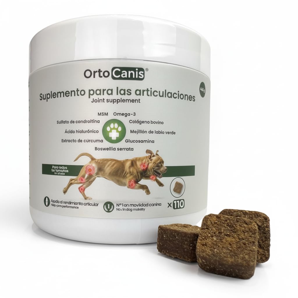 Integratore condroprotettivo antinfiammatorio per cane ortopediano – 13 ing. Attivi: Glucosamina, Condroitina, MSM, Omega-3 EPA + EVA, Curcuma, Boswellia Serrata, Collagene, Vitamina E e C e Magnesio