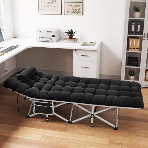YITAHOME Letti Campeggio Pieghevole con Materasso Extra, Nero