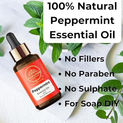 Image of Peppermint Essential Oil Undiluted Pure and Natural Therapeutic grade for Steaming, Hair, Skin, Face & Diffuser (30 ML)