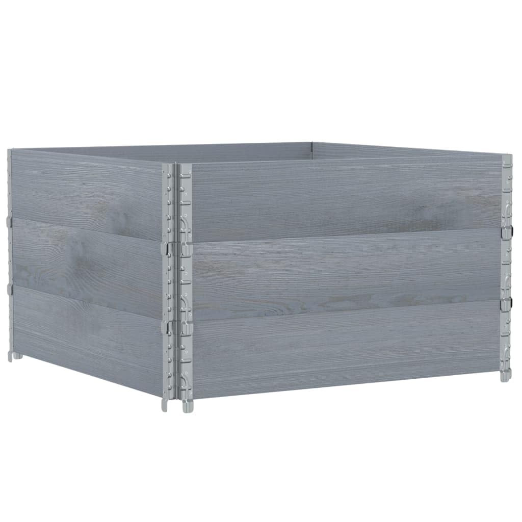Paretali per Pallet 3pz Grigi 100x100cm Legno Massello di Pino, Commercio e Industria,Movimentazione di Materiali,Pianali di carico e Pallet, 28.6kg-3295376