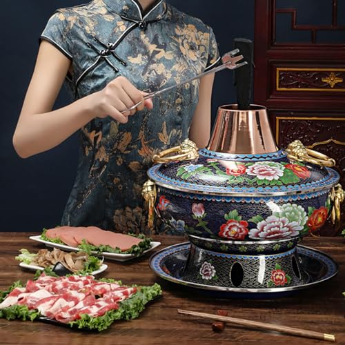Olla caliente de cobre tradicional China 1.5L para carbón miniatura 2
