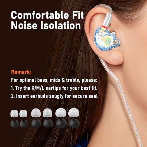 Image of Audiovance Vibes 202 HiFi Wired Earbuds, IEM in-Ear Monitor Headphones