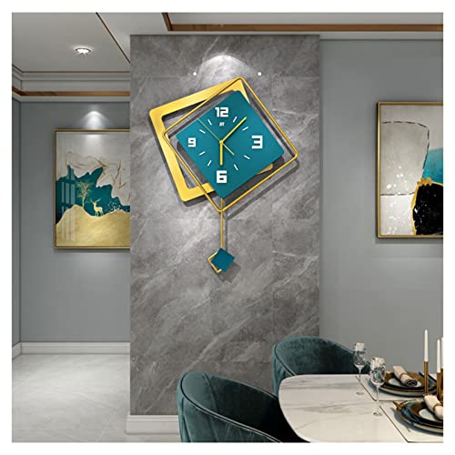 Grande horloge murale numérique silencieuse à quartz vert - 5