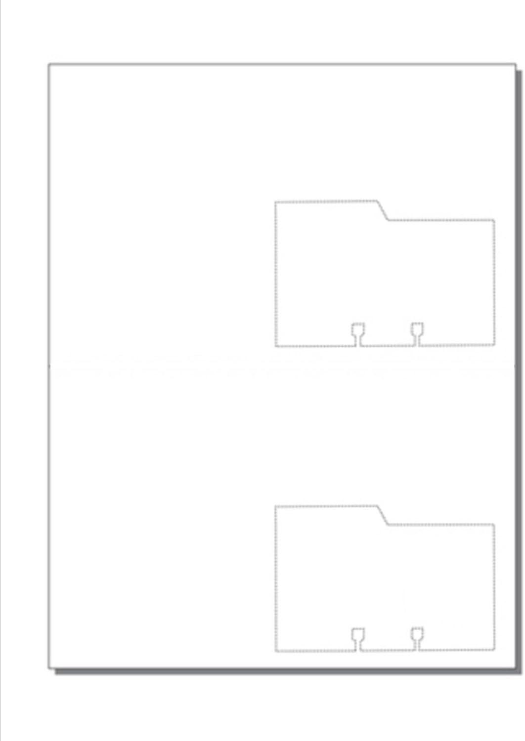 Print-Ready Note Cards, 2-UP (5-1/2" x 8-1/2") with Die-Cut Left Tab File Cards (2-1/8" x 4"), on 8-1/2" x 11" White 65lb Cover Paper - 250 Sheets