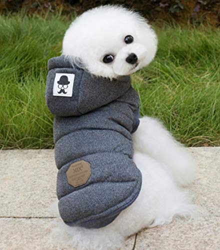 Chaqueta con capucha para perros B-Grey gris XXL de invierno 4