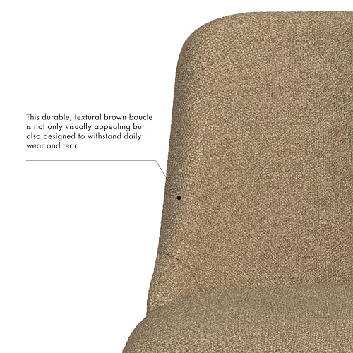 Image of HomePop Hemet Gayle Dining Chair - Brown Boucle (Single Pack)
