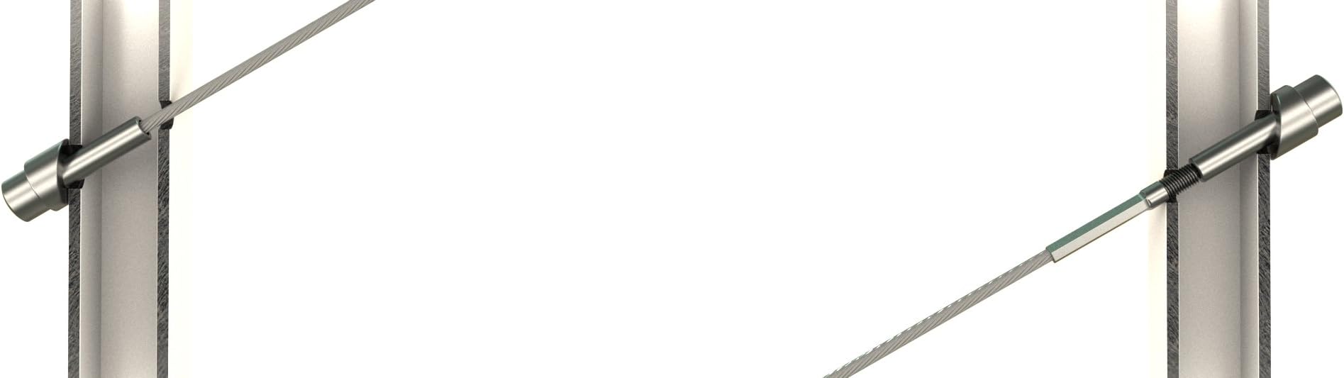Jakob Rope Systems 5/32 Inch Cable Railing Kit for Stairs- 50 Foot Long (Pack of 1) - Including 2 Beveled Washers 32.5 Degrees for Flat Posts