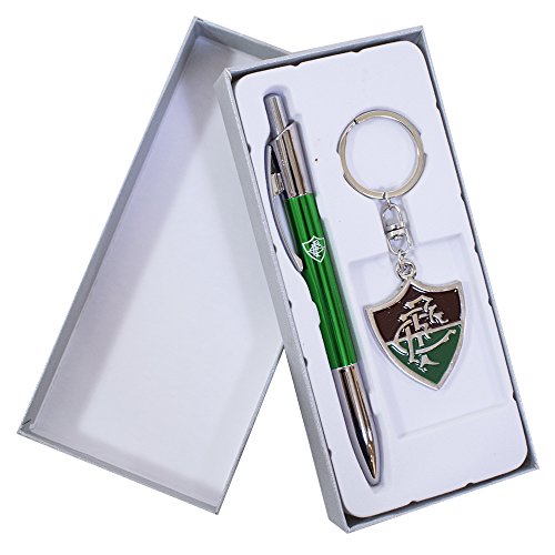 Jogo Caneta Roller Ball De Metal Com Chaveiro Fluminense