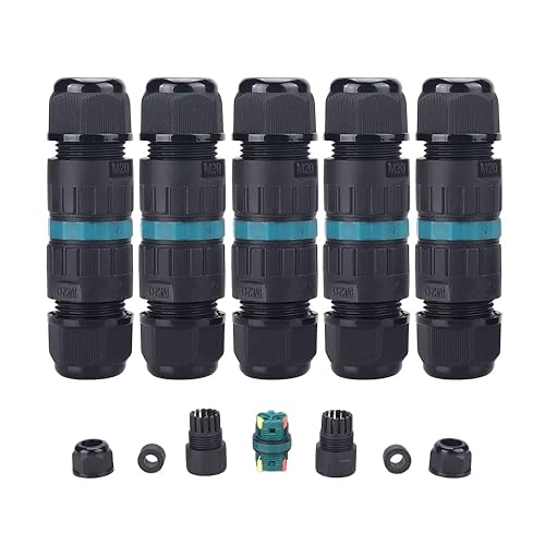 Caja de conexiones eléctricas IP68 impermeable para exteriores, conector de cable, para reparación y extensión de cables, cable M20 de 2 vías de 2