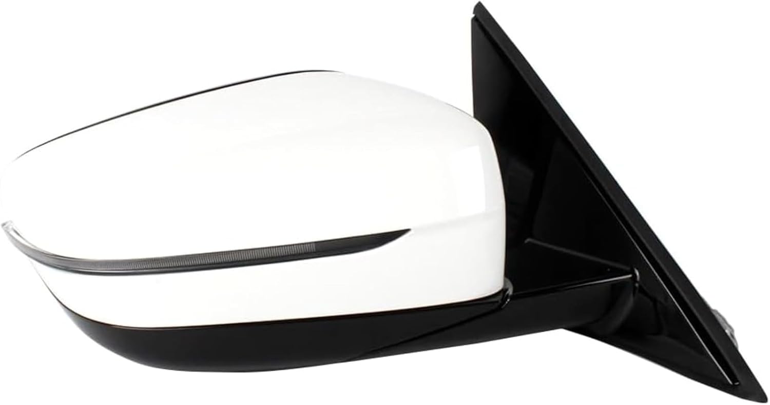Right Passenger Side Reverse door Mirror Fit for 2019 2020 2021 2022 2023 BMW G20 G28, 5 Pins, White Painted, Blind Spot, Heated, Power Adjust & Fold, Memory, Turn signal, 51169854786