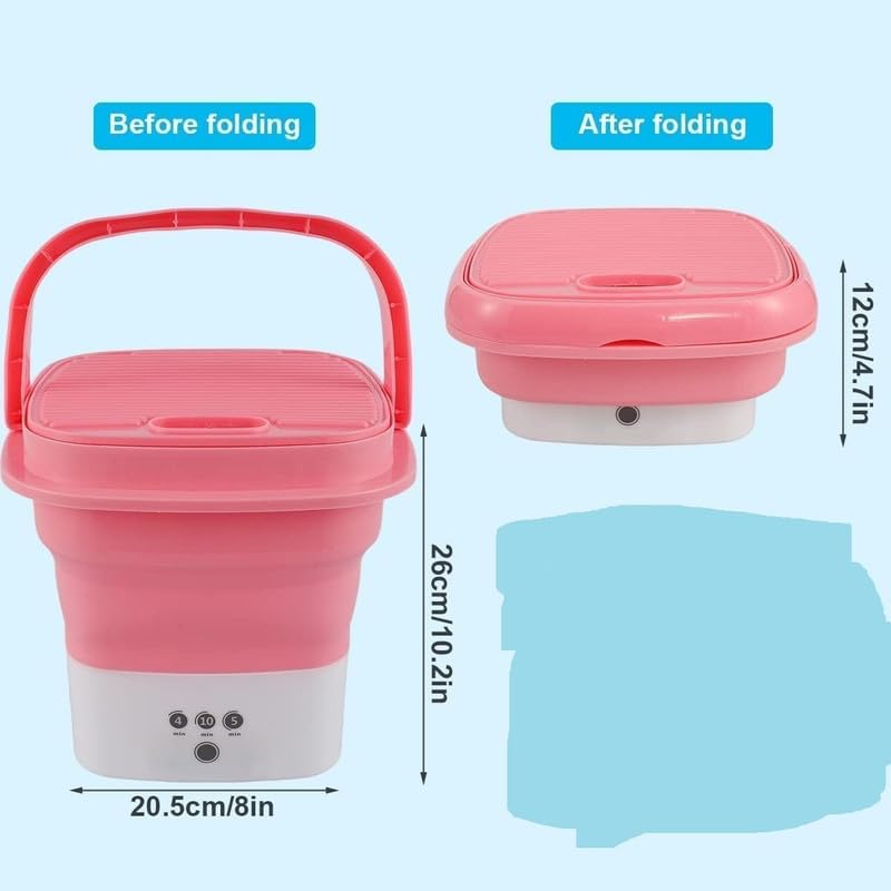 Image of Mini Portable Washing Machine - Folding Washing Machine - Bucket Washer for Clothes Laundry- Collapsible Washing Machine -Underwear Washing Machine for Camping, RV,Travel,Small Spaces