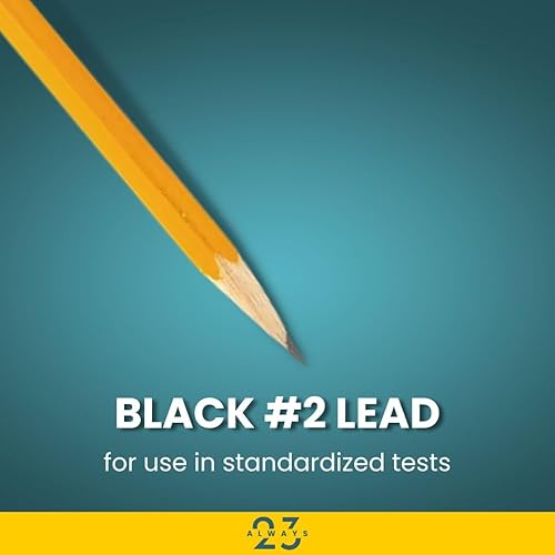 Miniatura 3 de Always23 Lápices de madera, amarillos, preafilados, lápices con borradores, 2 HB 48 unidades