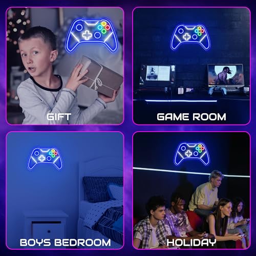 Image of Gamer Neon Sign, Gaming Neon Sign for Gamer Room Decor, Gaming Lights for Wall Decor, Boys Bedroom and Video Game Room, USB Powered Adjust Brightness Gaming Led Sign, Gamer Gifts for Kid, Teen, Boy
