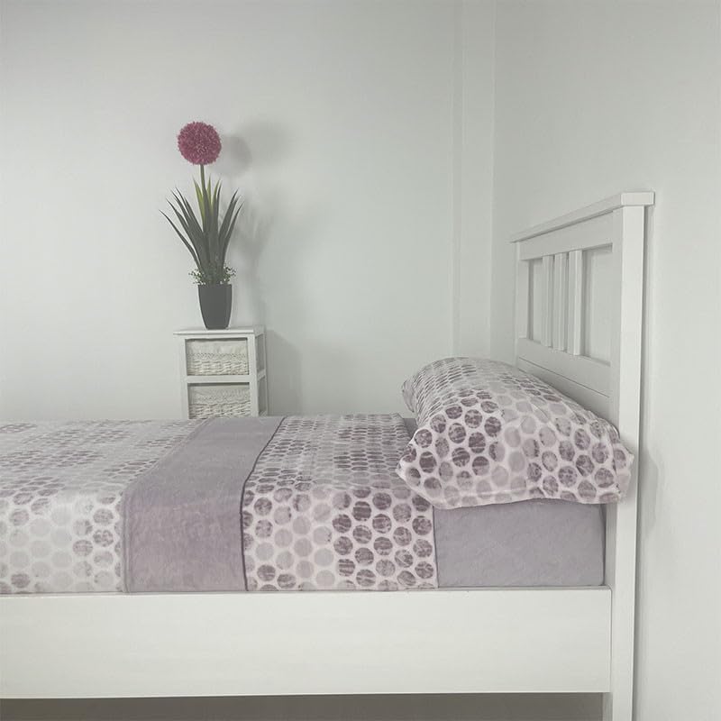 Rufino Díaz Juego Sábanas Lunares 3 Piezas Coralina 240 gr - Lila, 90 cm