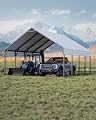 Garveelife 20 ft x20 ft x13 ft Metal Carport for 2 Cars, Heavy Duty Steel Frame for All Weather, Permanent Shelter for Boats, Full-Sized Pickup Trucks, and Tractors, N.W. 800 LBS