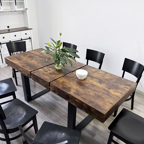 JURMALYN Extendable Dining Table for 6-8 Person, Wooden Dining Room