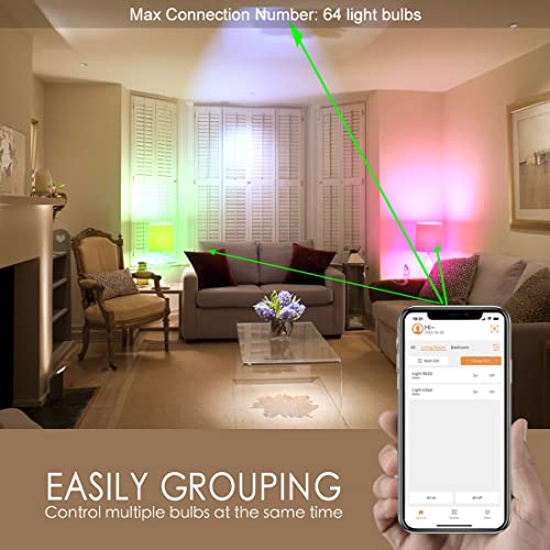 Ilc Color Changing Led Light Bulb Rgbw Controlled By App, Sync To Music, Dimmable Rgb Multi-Color 60 Watt Equivalent E26 Edison Screw (2 Pack) #TOP3