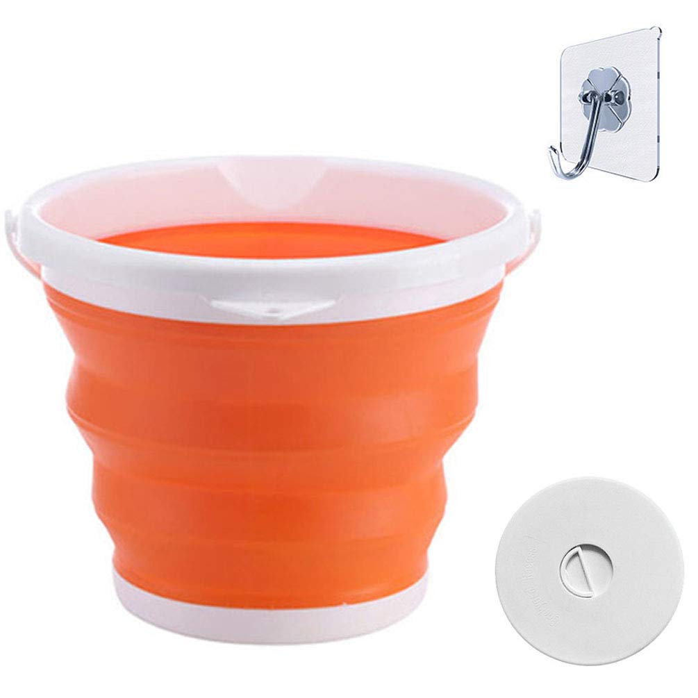 Portatile Secchio Pieghevole in Silicone, Pratico Secchio Pieghevole per Campeggio, Come Secchio Pulizia o Secchio per la Pesca, Facile da Riporre Multifunzione, Small