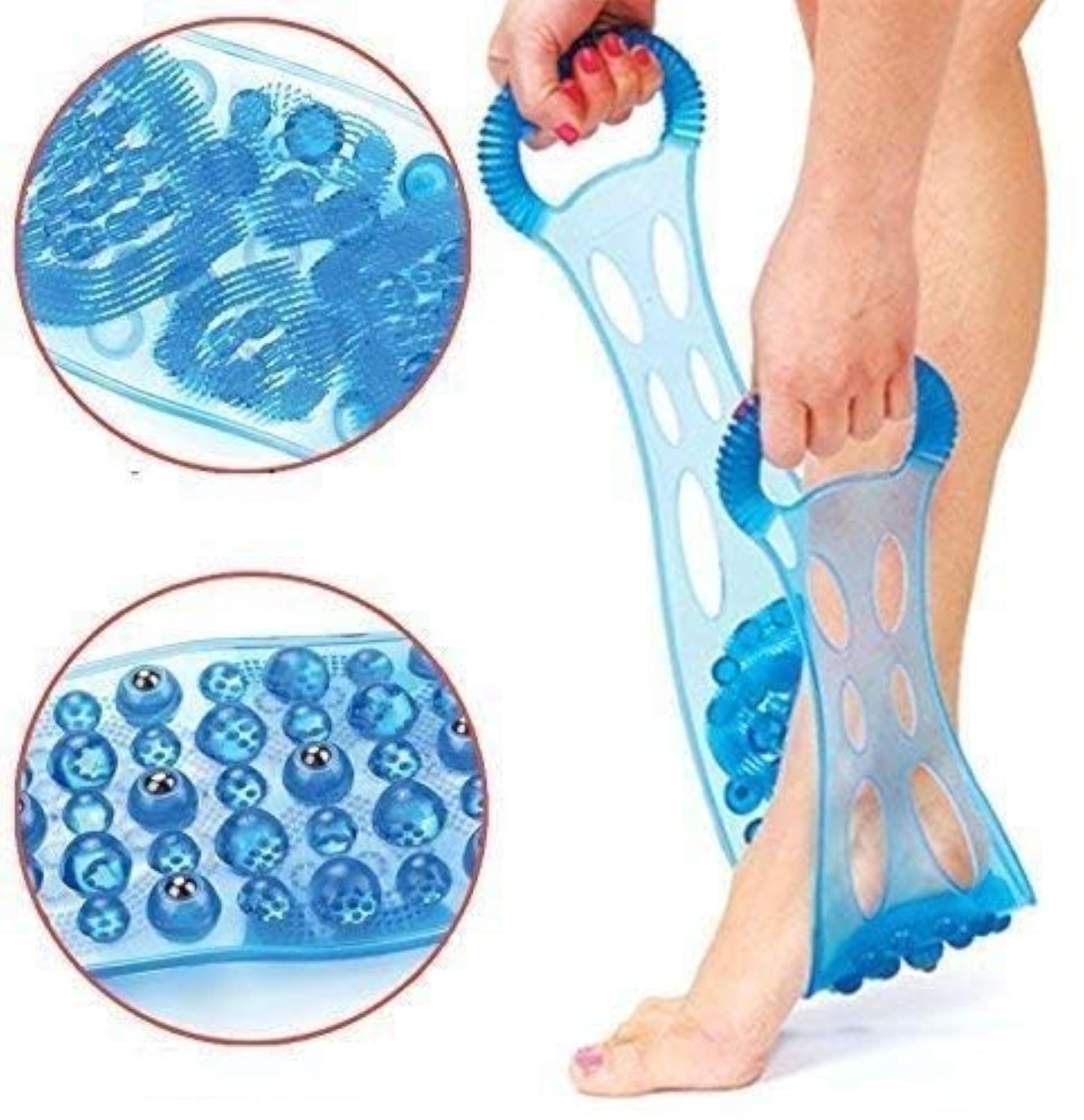 Silicone Dual-Sided Back Scrubber & Foot Cleaner, Massaging Shower Belt