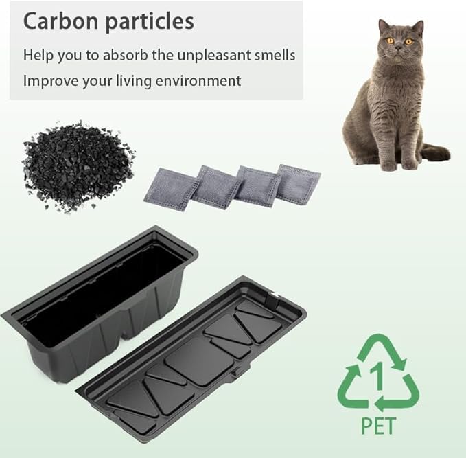 25PCS Disposable Waste Receptacles Compatible with Natures Miracle Litter Box 2nd,for Litter Maid LitterBox 3rd,Disposable Cat Litter Box with Charcoal Bags (Machine NOT Included)