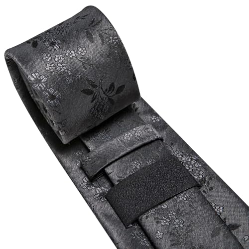 Image of Dubulle Mens Tie Set Solid Paisley Silk Striped Necktie for Men with Cufflinks Tie and Pocket Square