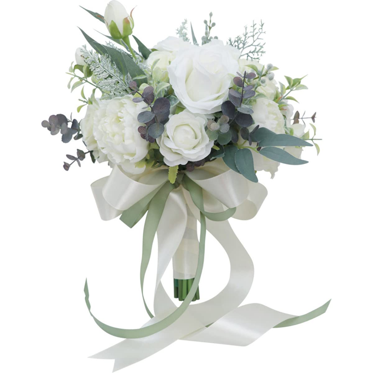 Hochzeit Bouquet Vintage Style Weiß Rose Braut Braut künstliche Bouquet Brautjungfer Hochzeit Dekoration Sträuße