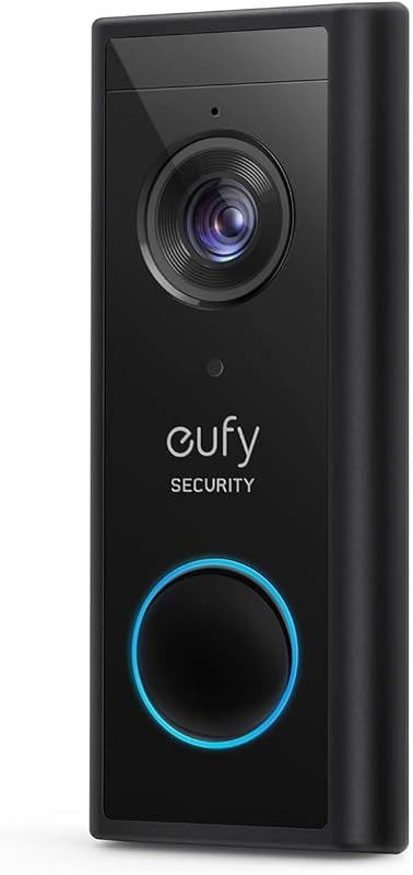 eufy - Timbre con vídeo adicional Wi-Fi inteligente de seguridad 2K - Negro (renovado)