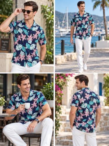 Image of GRECIILOOKS Shirts for Mens | Stylish Shirt for Summer and Vacation | Casual Printed Outfit Men | Trendy Button Down Reguler fit Men`s Shirt | Comfort Rich Formal Shirts