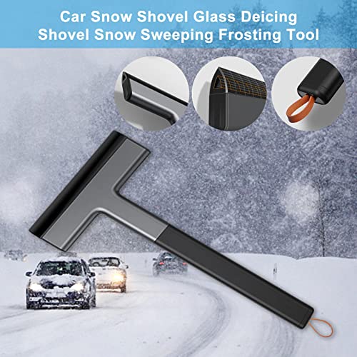 Pá de neve de pára-brisa de carro, raspador de gelo de escova de neve para carro, ferramenta de remo