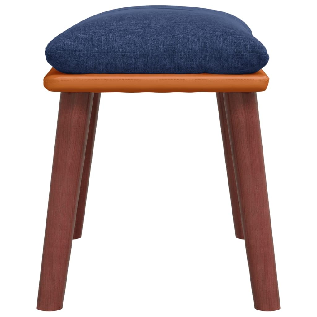 pouf contenitore quadrato,pouf rotondo,Poggiapiedi Blu 45x29,5x39 cm in Tessuto e SimilpelleGeeignet für Wohnzimmer, Schlafzimmer, Bad