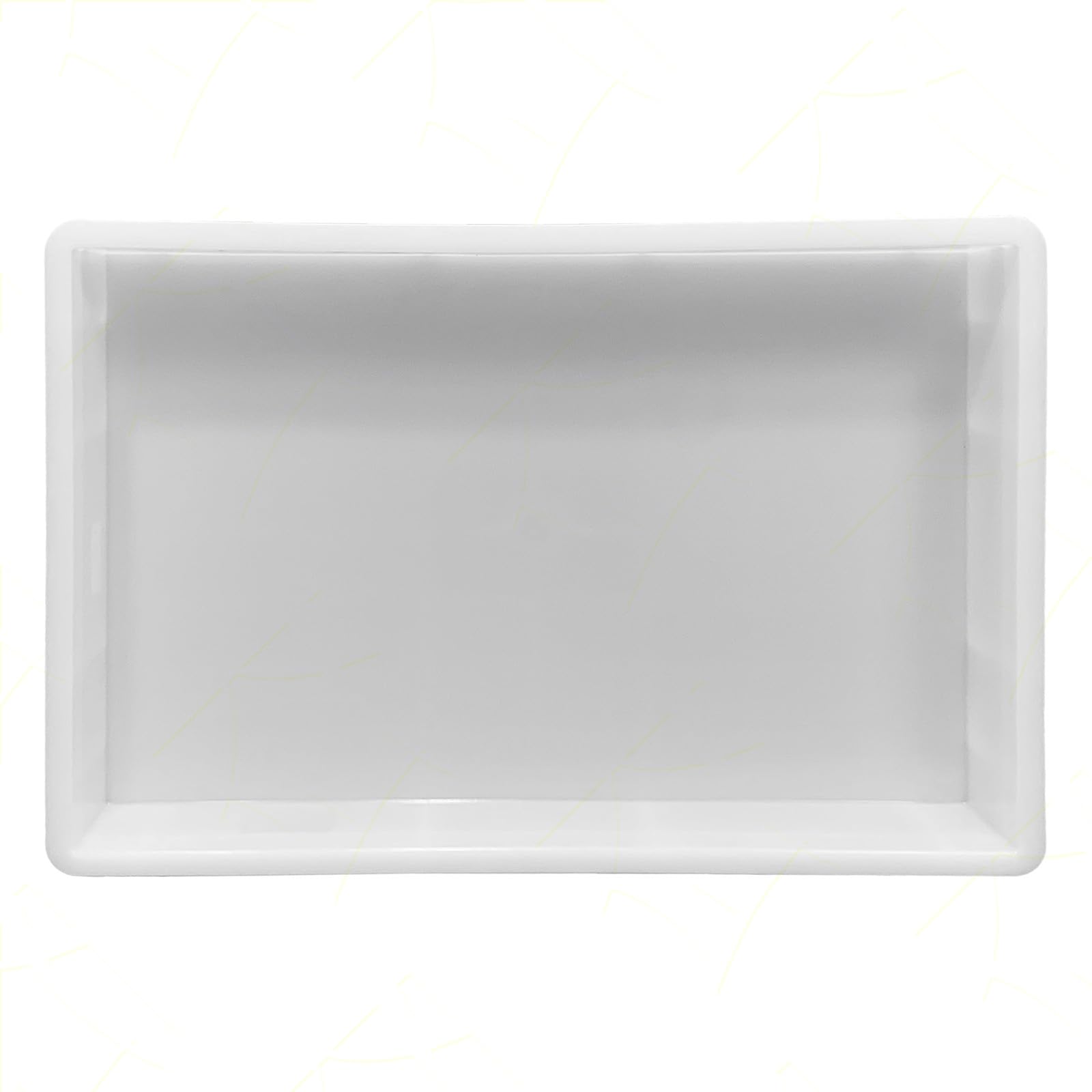 Sicignano Casalinghi Vaschetta Cassetta Service per Impasti 60x40x10h cm con Fondo e Pareti Chiuse, Capacità 19 litri, Impilabile, Bianco, Polietilene Alimentare Lavabile in Lavastoviglie