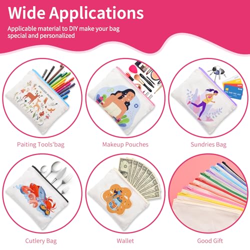 Amdaily CBC24P 24 Pcs Sublimation Blank Canvas Makeup Bags thumb #4