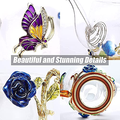 Pretty Glass Tea Sets For Women, Small Coffee Espresso Shot Tea Cups Of 4, Flower Teapot And Cup Set, Clear Tea Kettle, Fancy Tea Set For Adults Girls Kids Tea Party, Gift For Women Mom Wife Christmas #TOP2