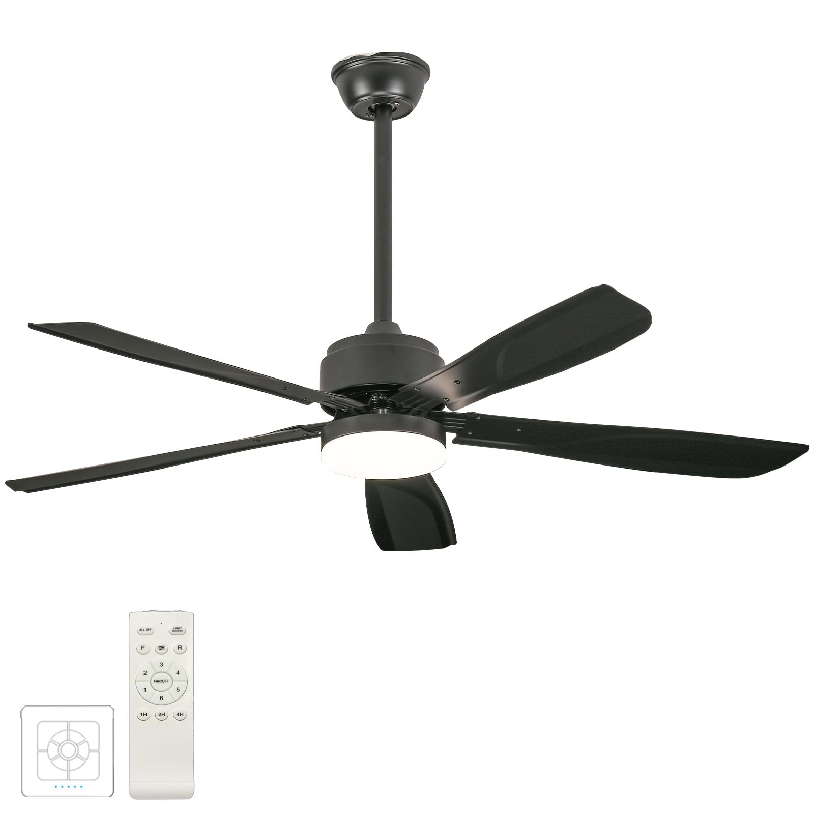 SXDMOUBK 52" Modern Ceiling Fan with Lights Remote Control 6-Speed Quiet Reversible LED Fan 3 Color Temperatures F Mount for Bedroom & Living Room Decor