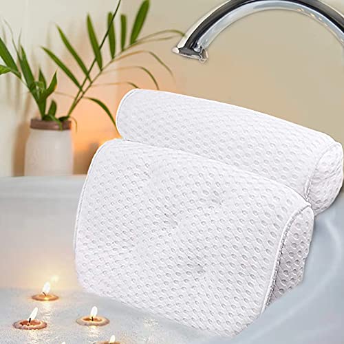 KASUP Bath Pillow,Bathtub Spa Pillow with 4D Air Mesh Technology and 7 Suction Cups,Helps Support Head,Back,Shoulder and Neck,fit All Bathtub,Hot Tub and Home Spa