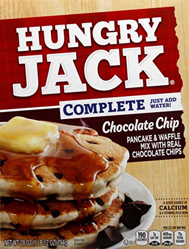 Hungry Jack Complete Chocolate Chip Pancake and Waffle Mix, 28 Ounce (Pack of 6)