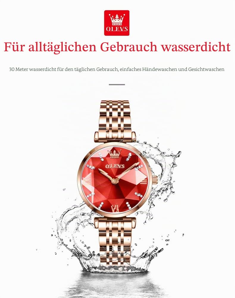 OLEVS Uhren Das neue fließende Sanduhr-Zifferblatt Set Geschenke für Damen, Uhr Halsketten Set Armbänder 3-teilig für