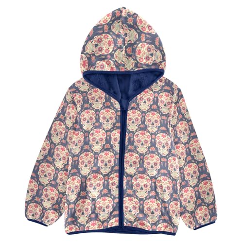 Skull Boys Fleece Coat,Children's Zip-Up Hoodie Jacket,Baby Warm Fashion Outerwear 3-10T,A113332