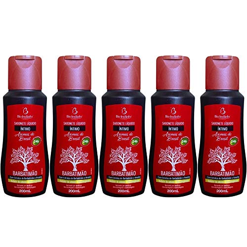 Kit 5 Sabonete Líquido Íntimo Barbatimão 200ml Bio Instinto