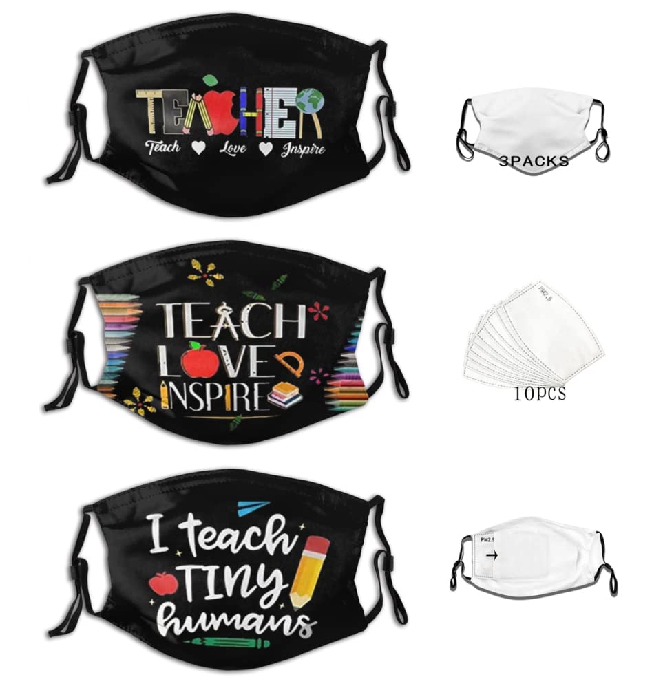 3Pcs Face Mask Reusable Washable Windproof Dust Mouth Mask Adjustable Face Cover Bandana for Men Women with 10 Filters