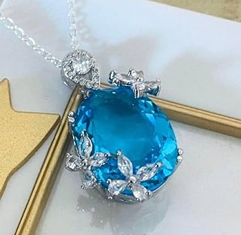 最高級！ 鑑別済 大粒46g ★ 天然 アクアマリン ネックレス ★ 銀製 Amazon.co.jp: 最高最上級カラー 希少品プラチナ 大粒アクア