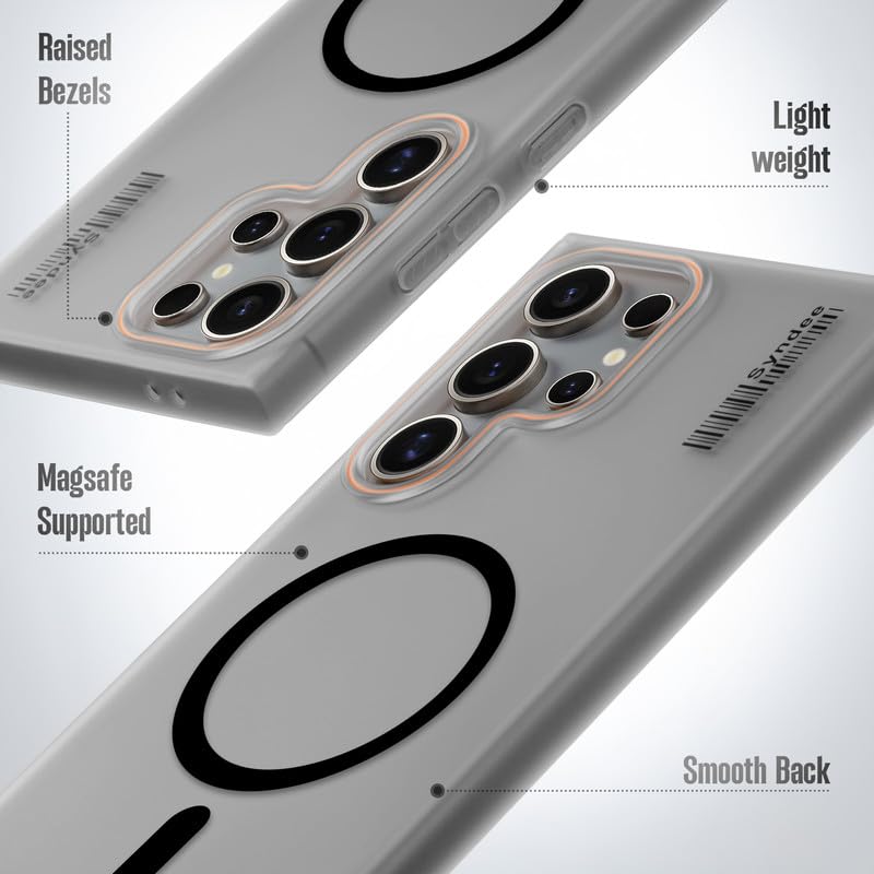 Image of Mr. Case Back Cover for Samsung S25 Ultra 5G Sleek Frosted Translucent Back with Wireless Charging Support | Anti-Scratch Shockproof Phone Case - Black