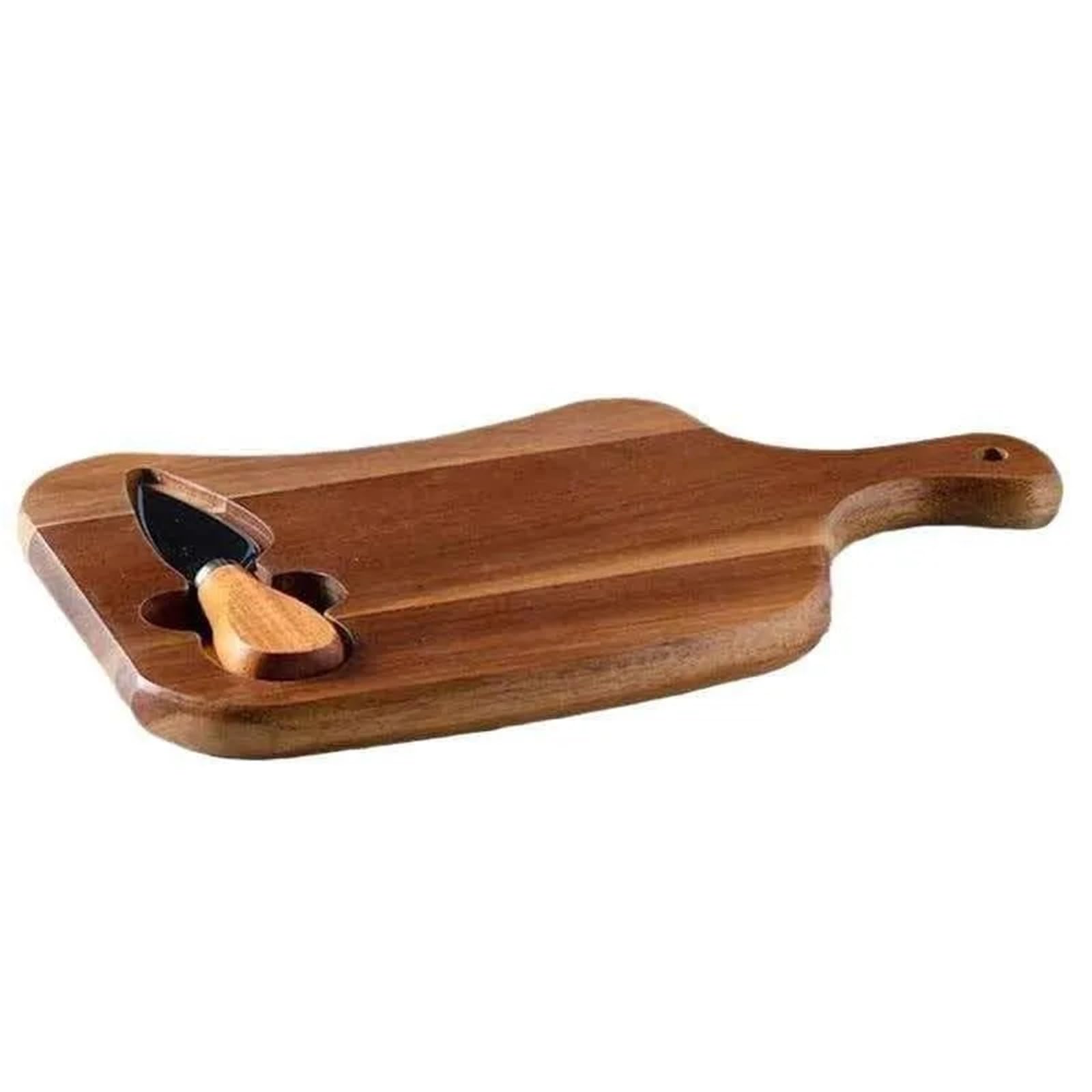 Tabla de quesos de acacia con mango curvo