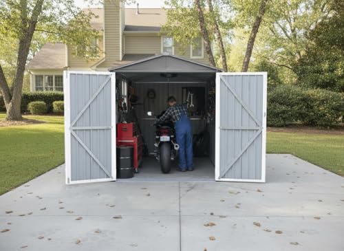 Outdoor Metal Storage Shed with Window,10x6.64 FT...