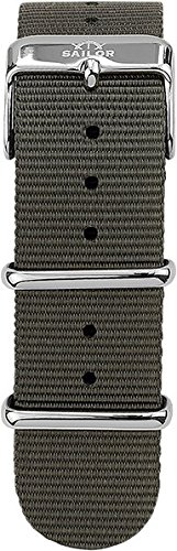 Sailor Damen Herren Nylon Armband Moon grau BSL101-1017-20, Breite Armband:20mm (normal), Farbe Edelstahl:Silber