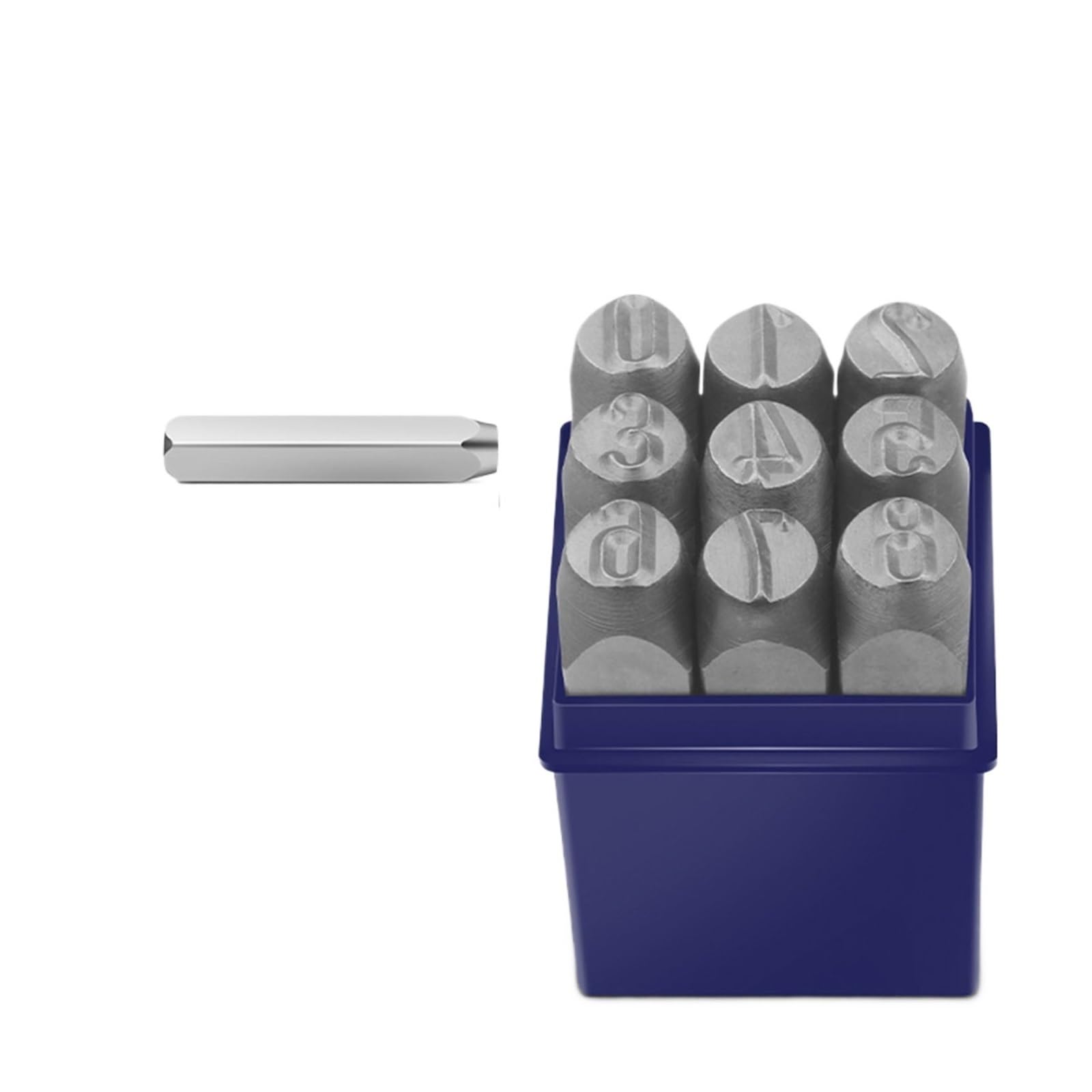 Zahlen- und Buchstabenstempelset, Leder-Alphabet- und Zahlenstempel-Set, 3–12,5 mm, legierter Stahl, DIY-Prägewerkzeug(8mm Number)