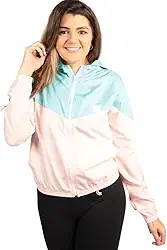 Jaqueta Corta Vento Feminino Delute Dual Color Delute Com Capuz Resistente á Água Sem Estapa e Sem Forro