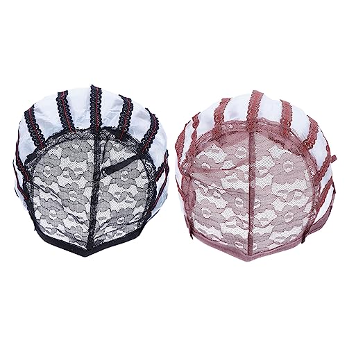 Ipetboom 2pcs Wig Cap Mesh Silk Bonnet for Sleep Adjustable Wig Headgear for Buns