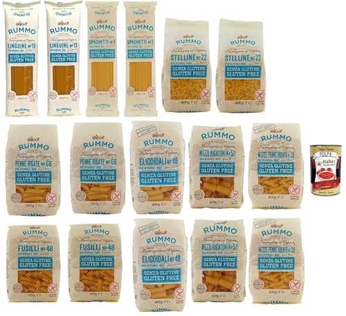 Italian Gourmet Bundle Glutenfreie Pasta Mix 16x 400g + Italian Gourmet Polpa Nudeln Senza Glutine Sortiment Penne Fusilli Spaghetti Linguine Stelline 6.4kg Vorratspackung gluten free